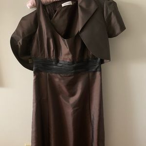 Long Brown/Bronze dress with jacket